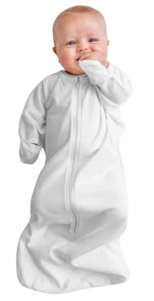 Baby Studio Organic Cotton All-In-One Swaddlebag Bright White