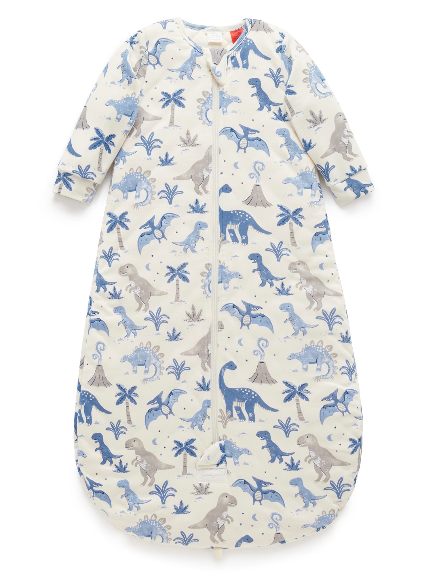 Purebaby Long Sleeve Sleepbag (Tog 3) Dino Dreams Medium Weight Sleeping Bags Baby Bunting AU