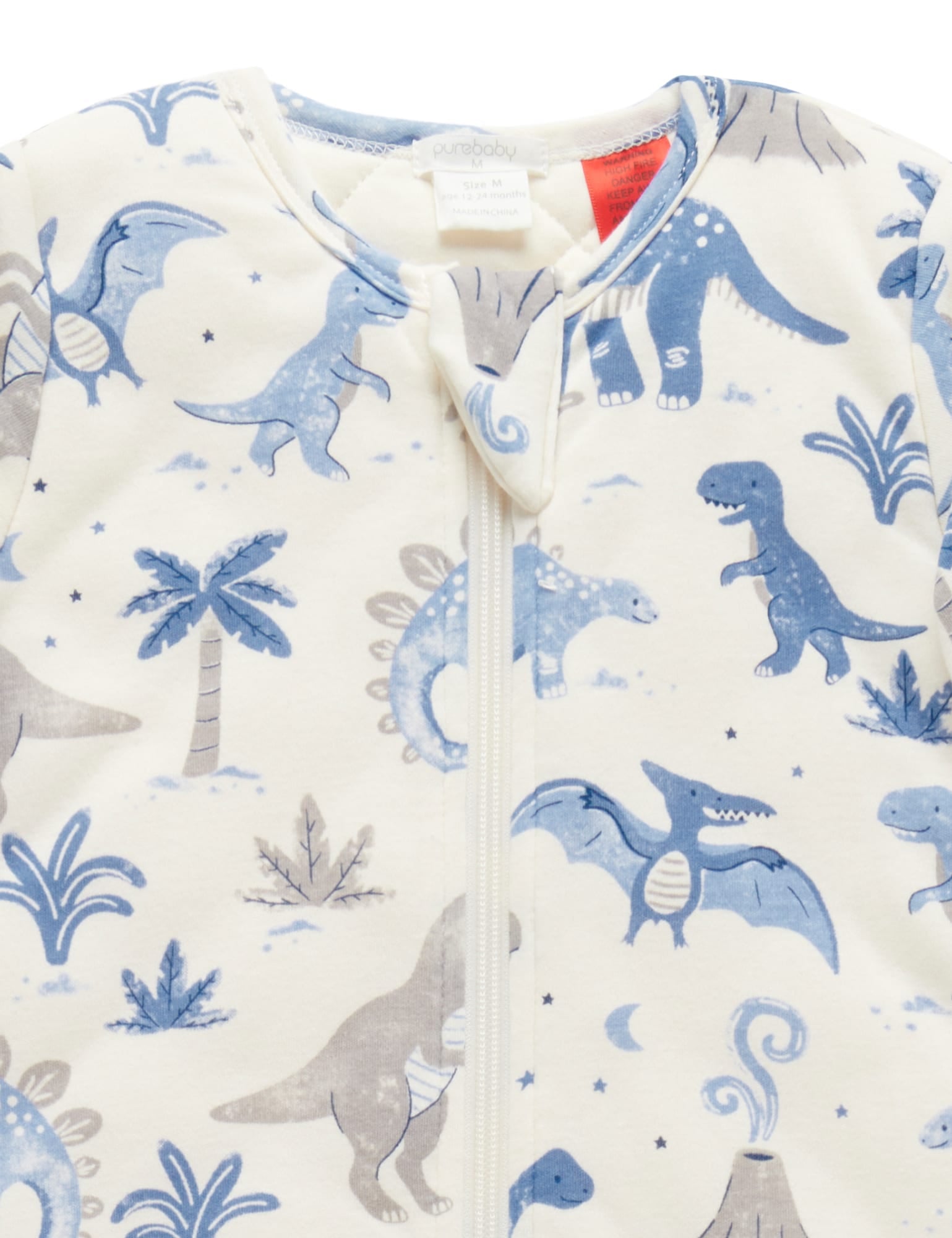 Purebaby Long Sleeve Sleepbag (Tog 3) Dino Dreams Medium Weight Sleeping Bags Baby Bunting AU