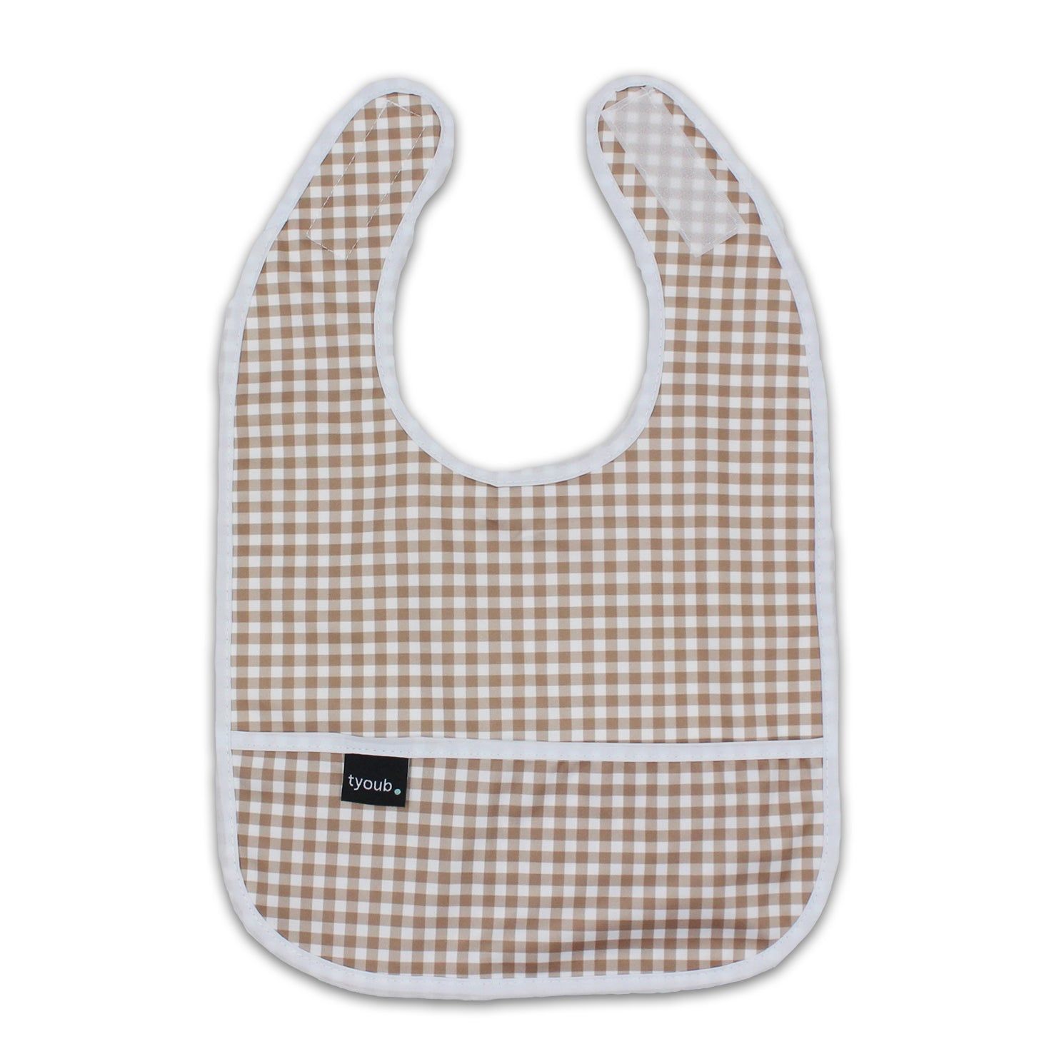 Tyoub Baby Bib Stay-dry Fabric - Fawn Gingham | Cloth | Baby Bunting AU