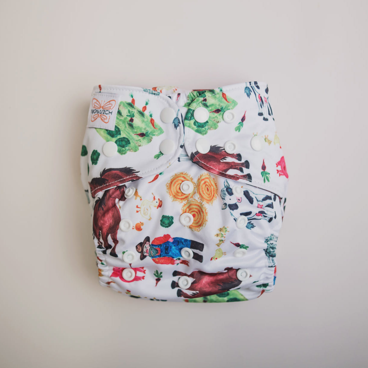 Monarch Classic Reusable Cloth Nappy V1.0, Anything Grows, Snaps