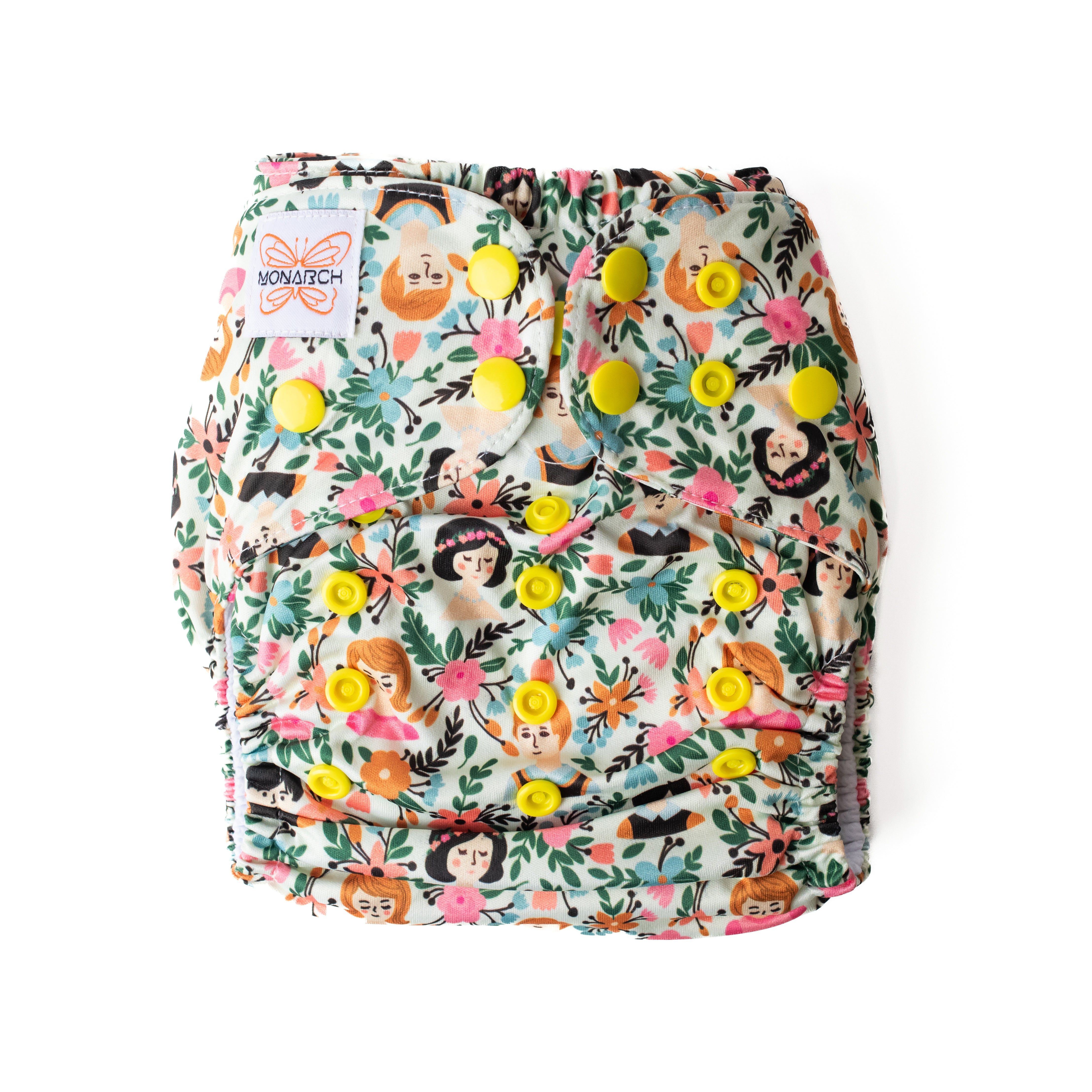 Monarch Classic Reusable Cloth Nappy V1.0, Flora Familia, Snaps
