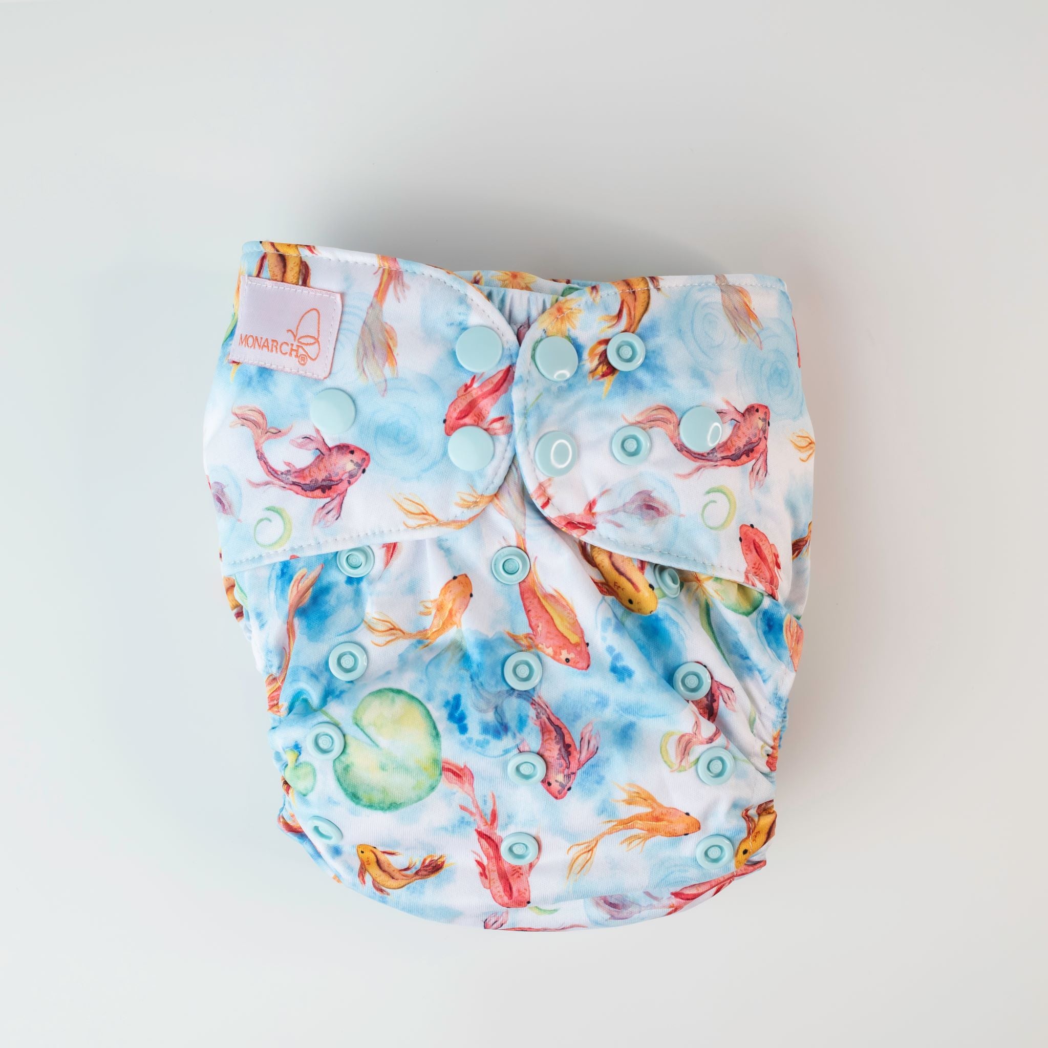 Monarch Classic Reusable Cloth Nappy V2.0, Feeling Koi, Snaps