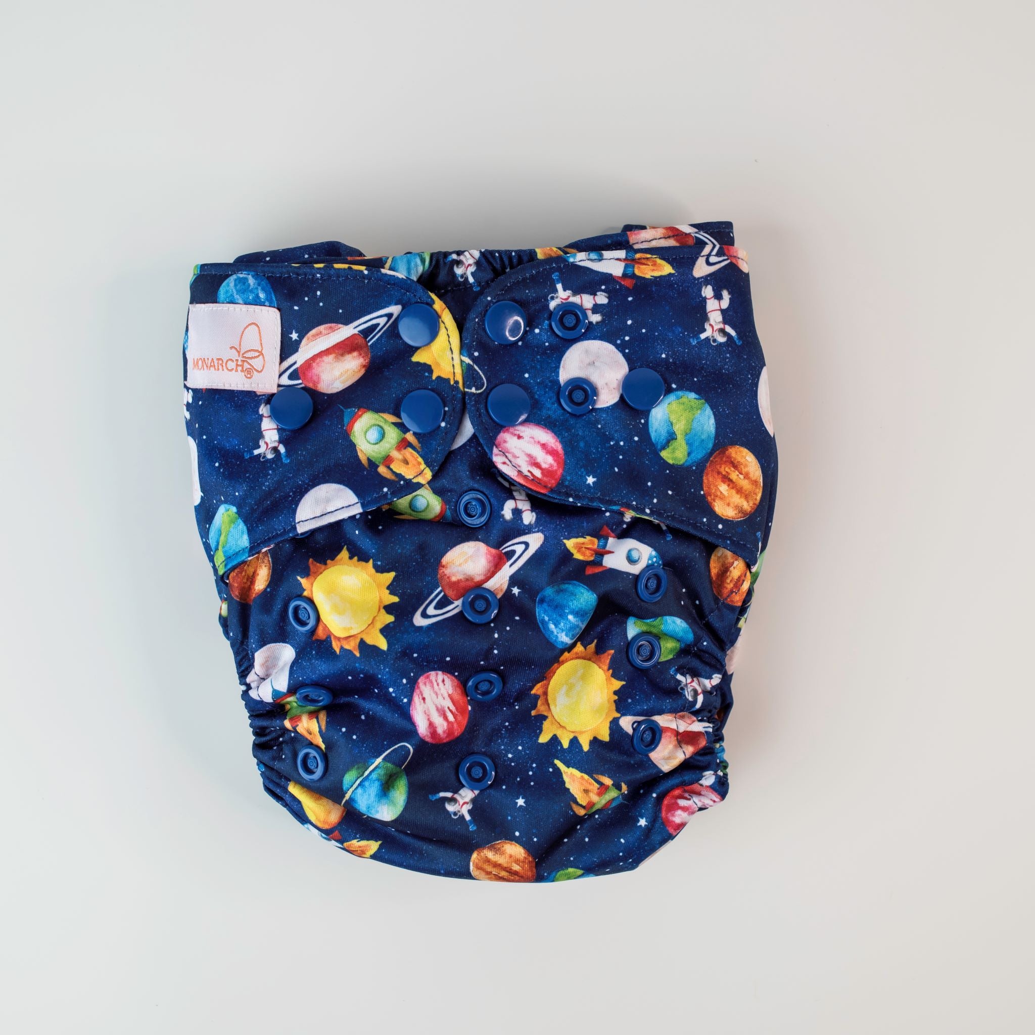 Monarch Classic Reusable Cloth Nappy V2.0, Blast Off, Snaps