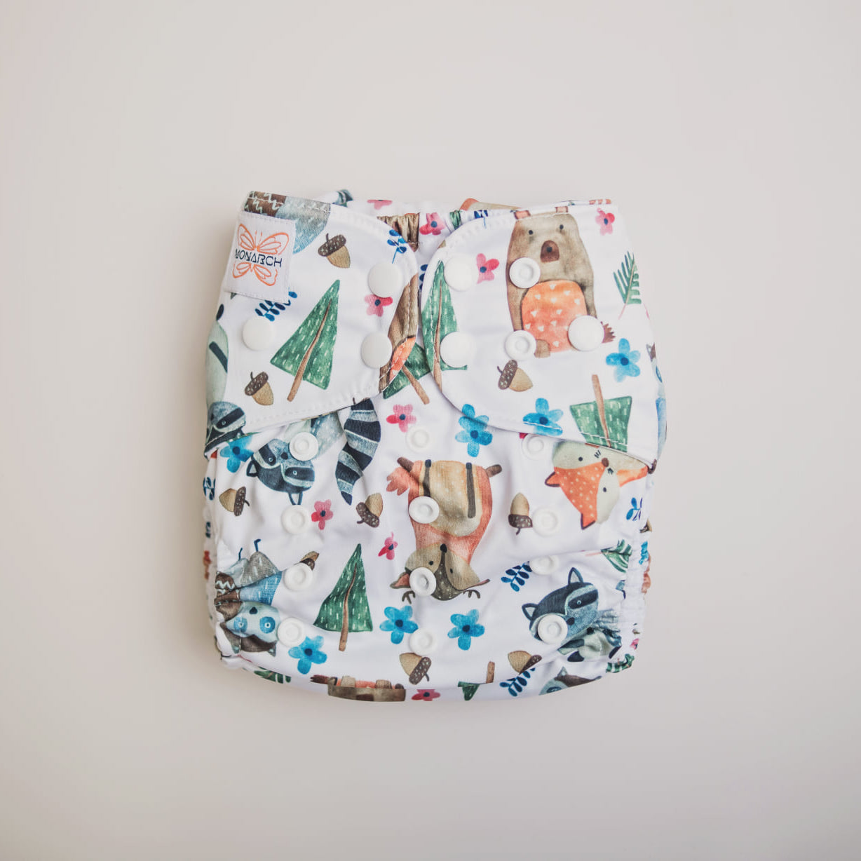 Monarch Classic Reusable Cloth Nappy V1.0, Woodland Friends, Snaps