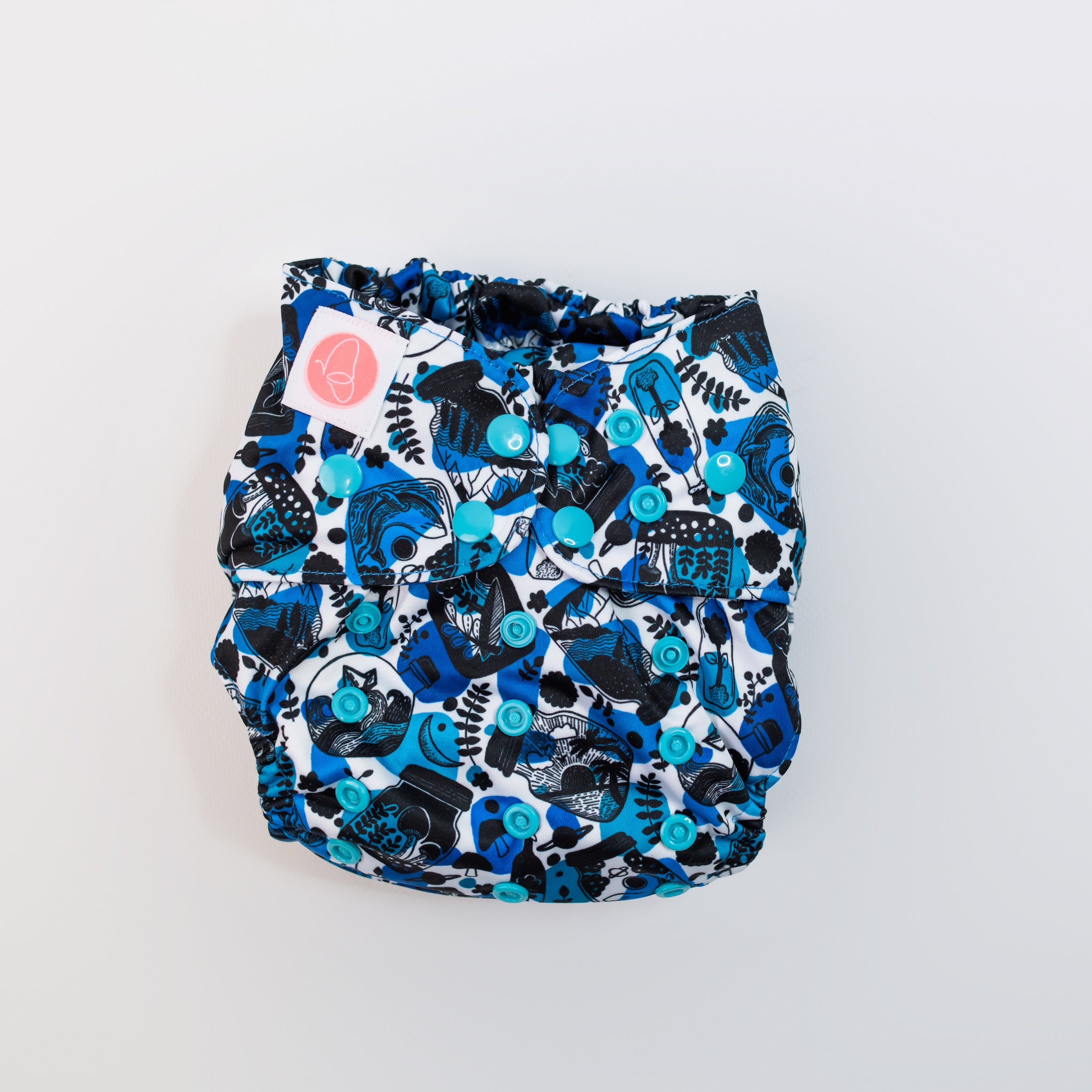 Monarch Classic Reusable Cloth Nappy V2.0, Blue-Nery, Snaps