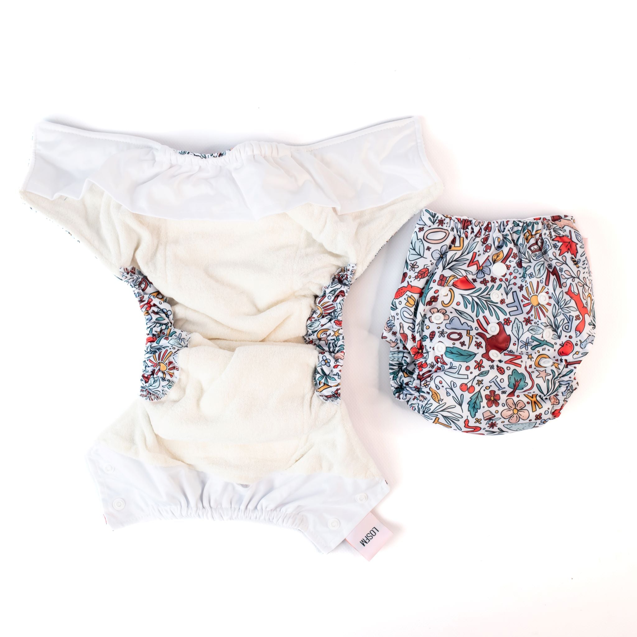 Monarch Cloth Pull-Up Nappy V2.0, Woodland Alphabet, Snaps