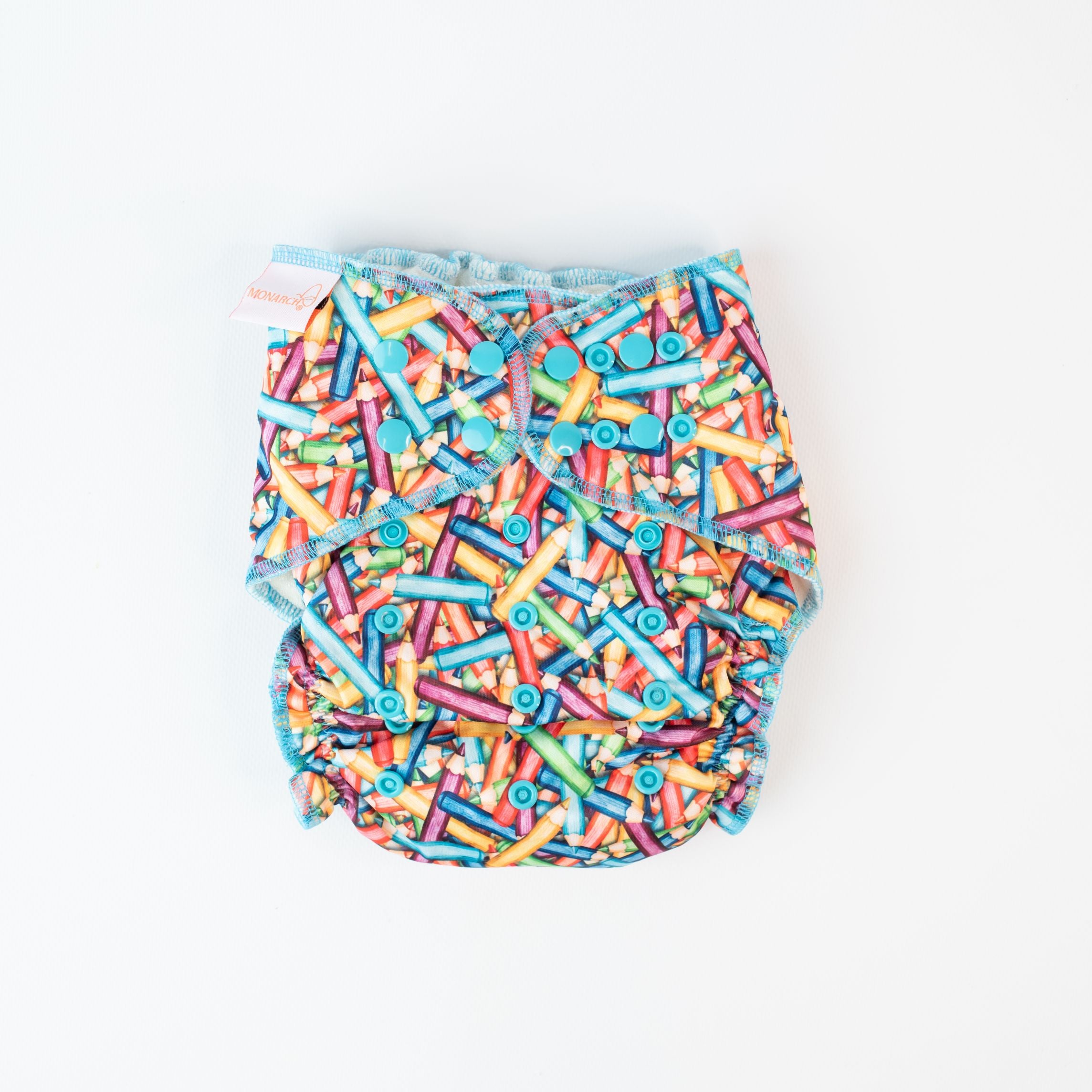 Monarch Hybrid Fitted Nappy Cover V2.0, Art Attack, Snaps