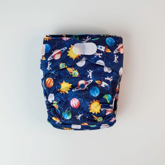 Monarch Ultimate Wipeable Cloth Nappy V3.0 - Blast Off - Hook And Loop