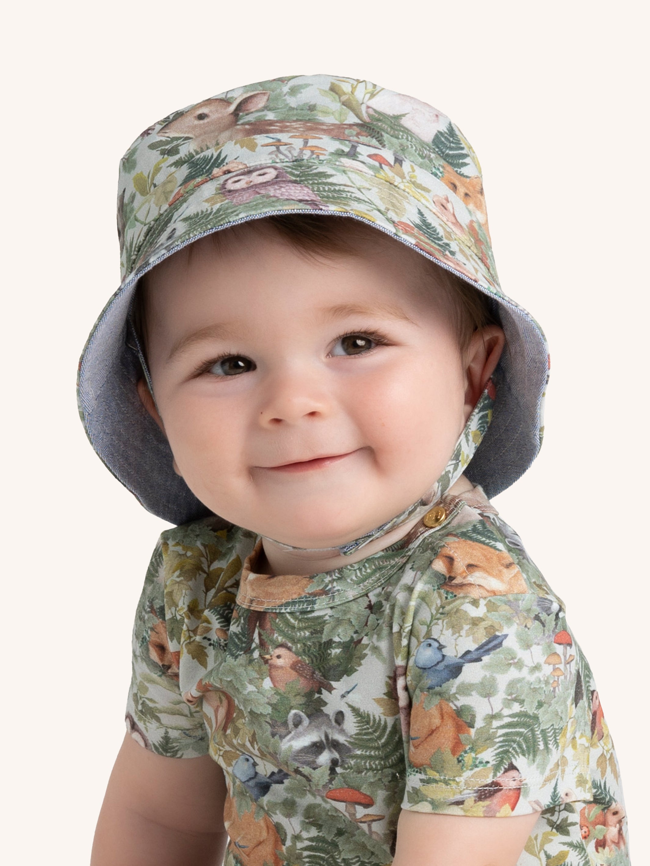 Fleur Harris Yardage Printed Hat In The Woods Hats Baby Bunting AU