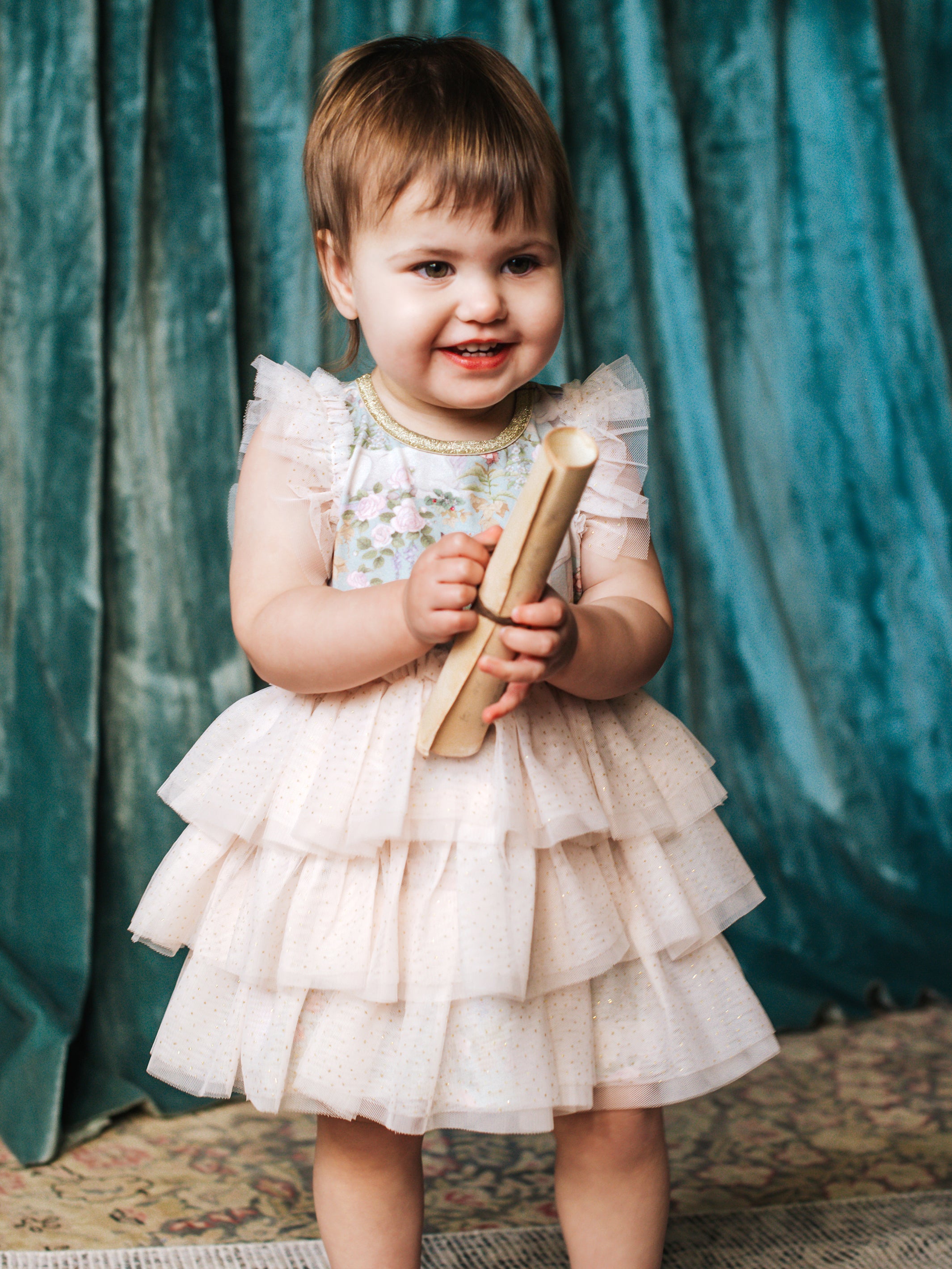 Fleur Harris 'Field of Dreams' Signature Tutu Dress Baby Soft Aqua