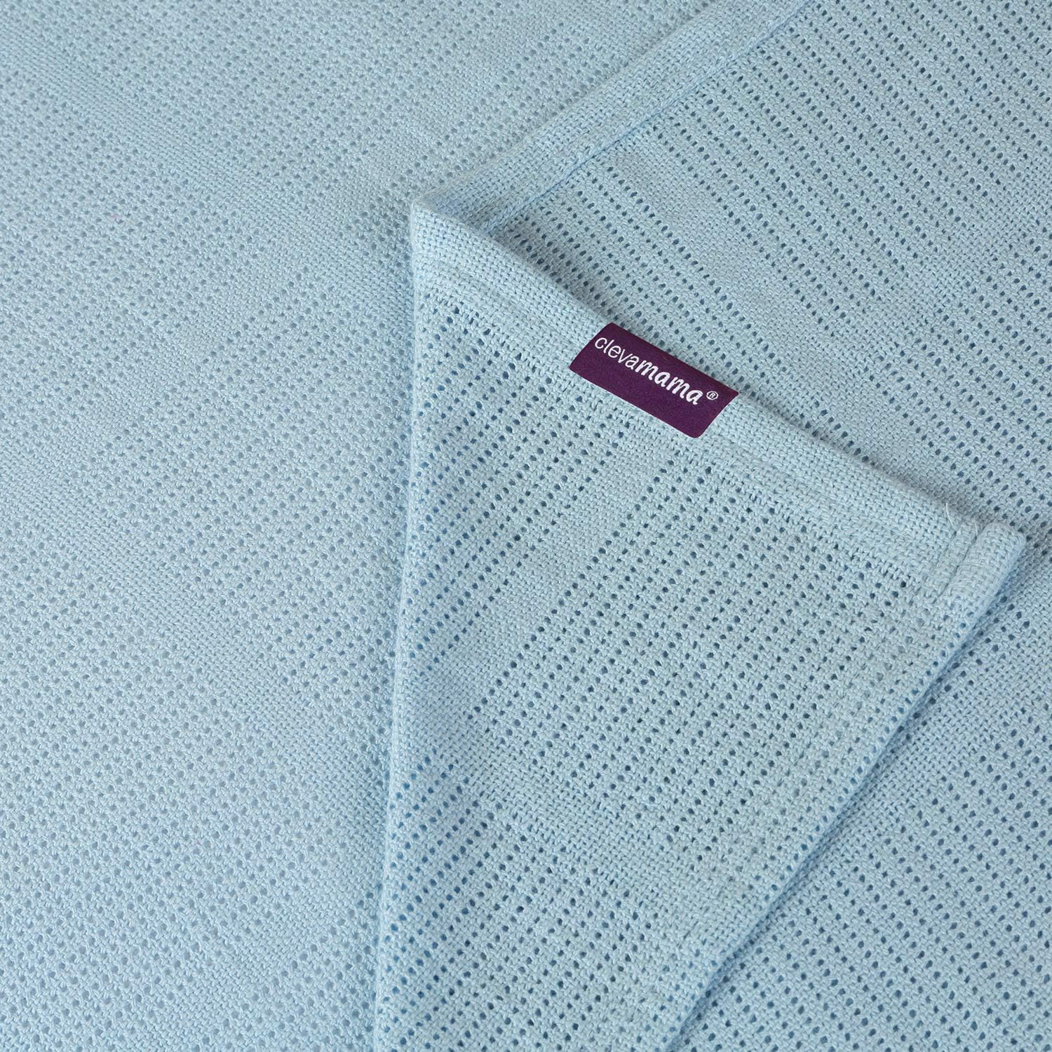 Clevamama Cellular Cot Blanket 120cm x 140cm Blue Cot Baby