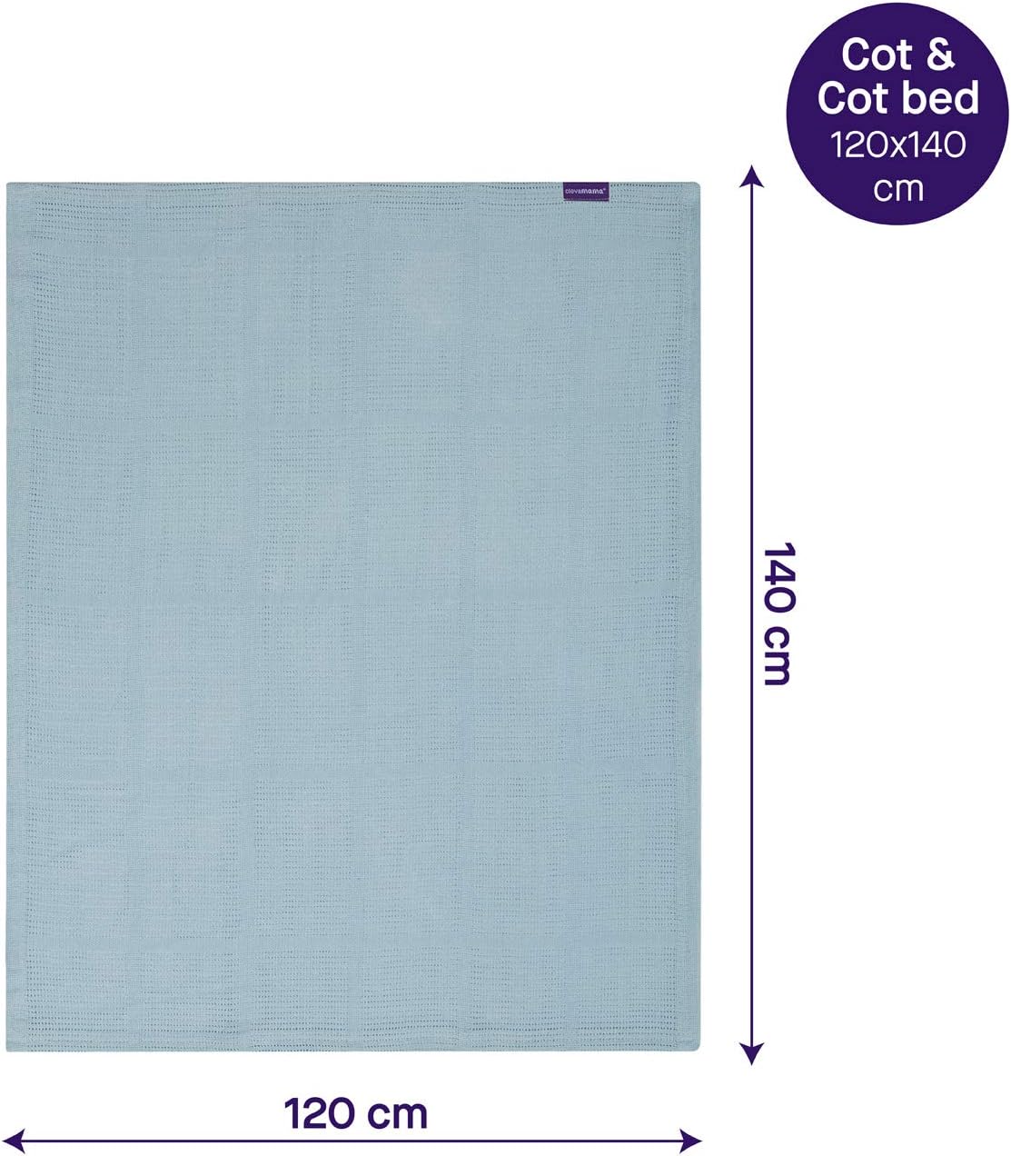 Clevamama Cellular Cot Blanket 120cm x 140cm Blue Cot Baby