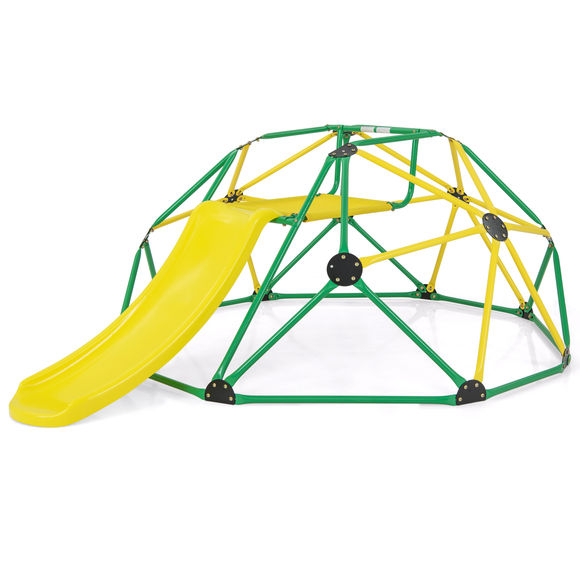 Baby Joy Kids Climbing Dome with Slide - Green & Yellow
