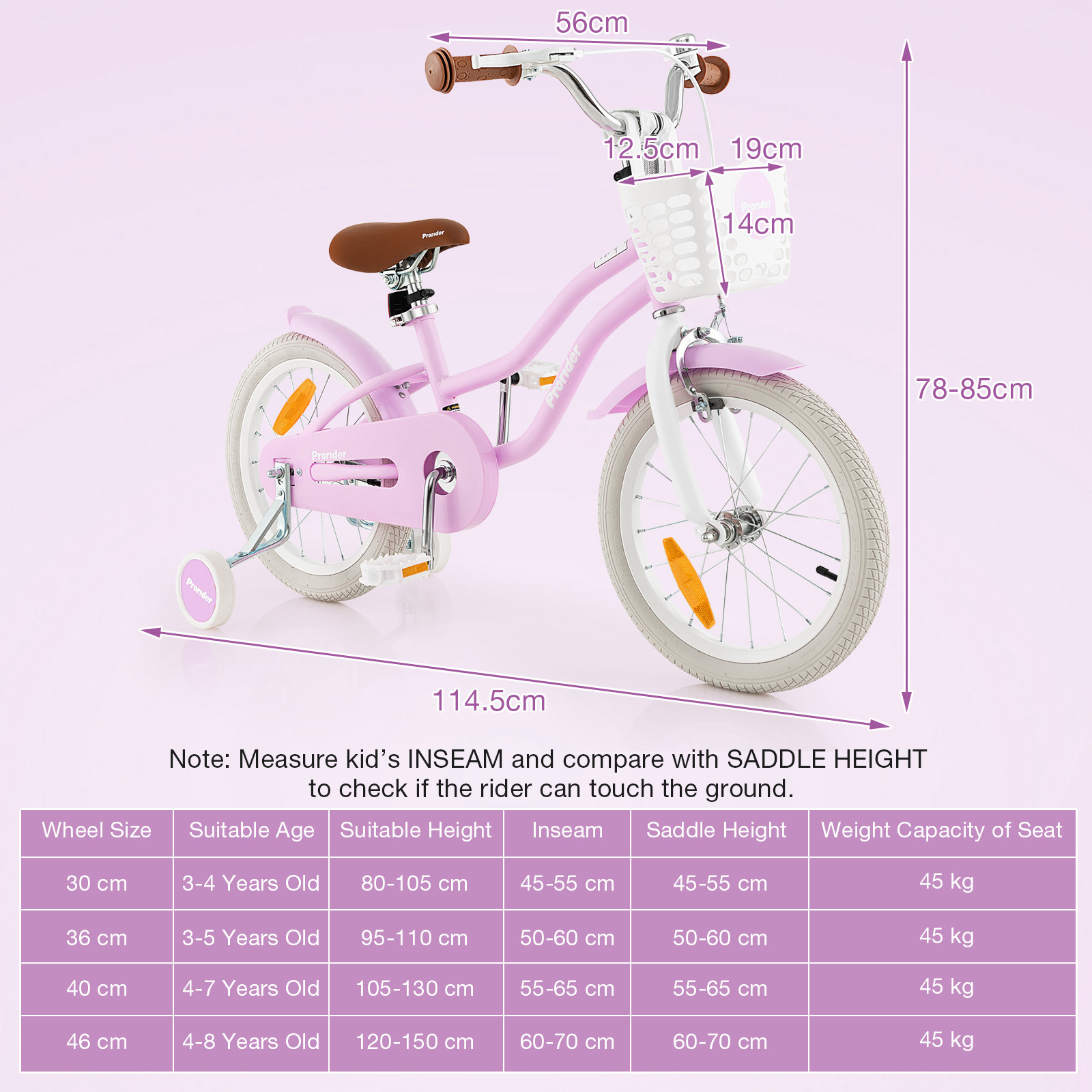 Kids Bike BABY JOY 16 Inch Children Bikes For Boys Girls Age 4-7