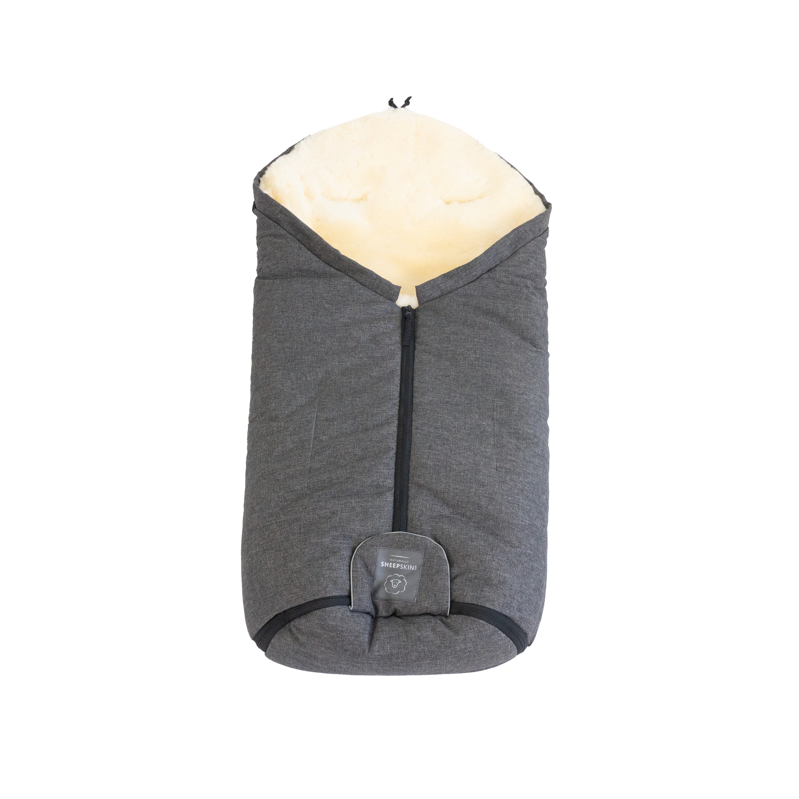 Naturally Sheepskins Weatherproof Lambskin Footmuff - Charcoal ...