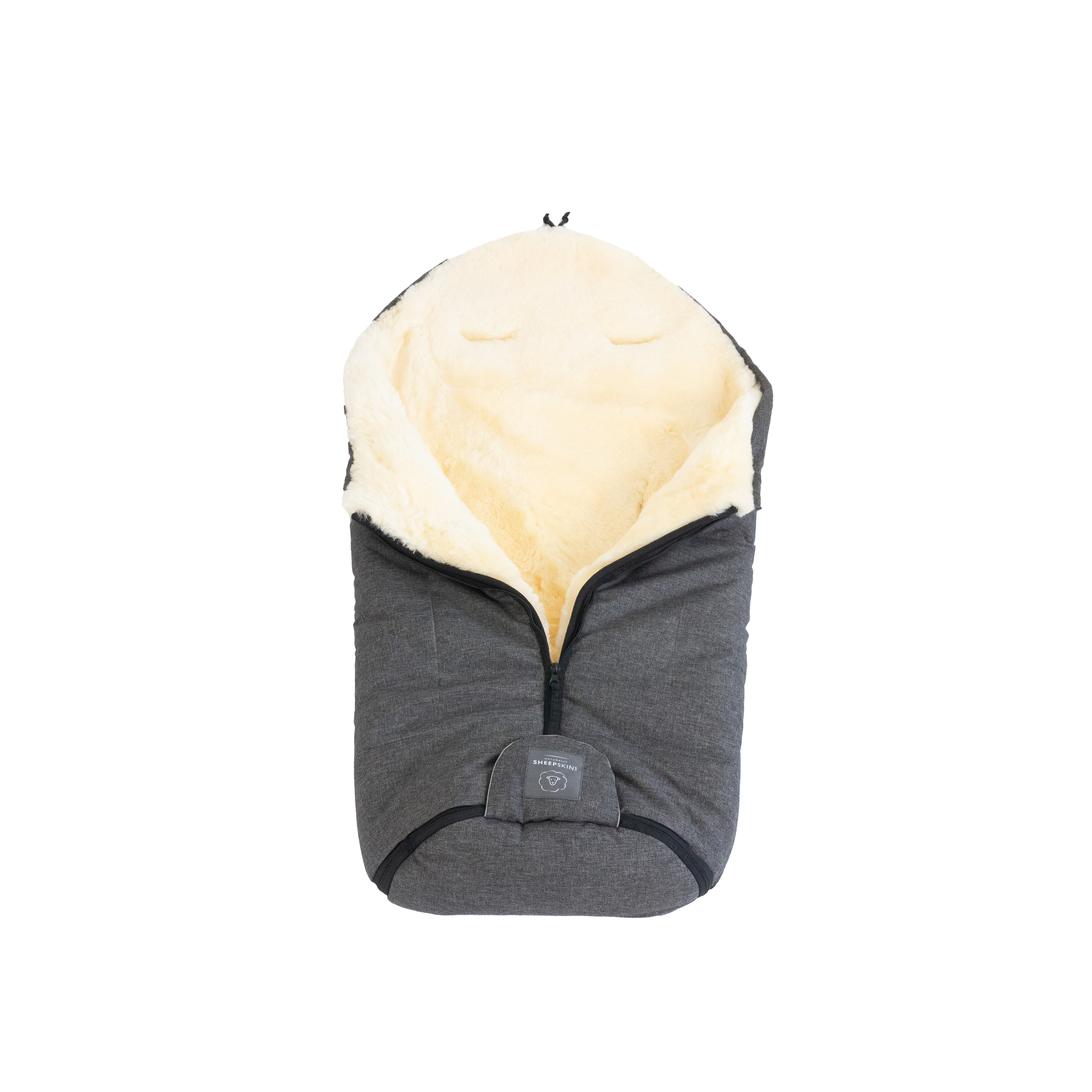 Naturally Sheepskins Weatherproof Lambskin Footmuff - Charcoal ...