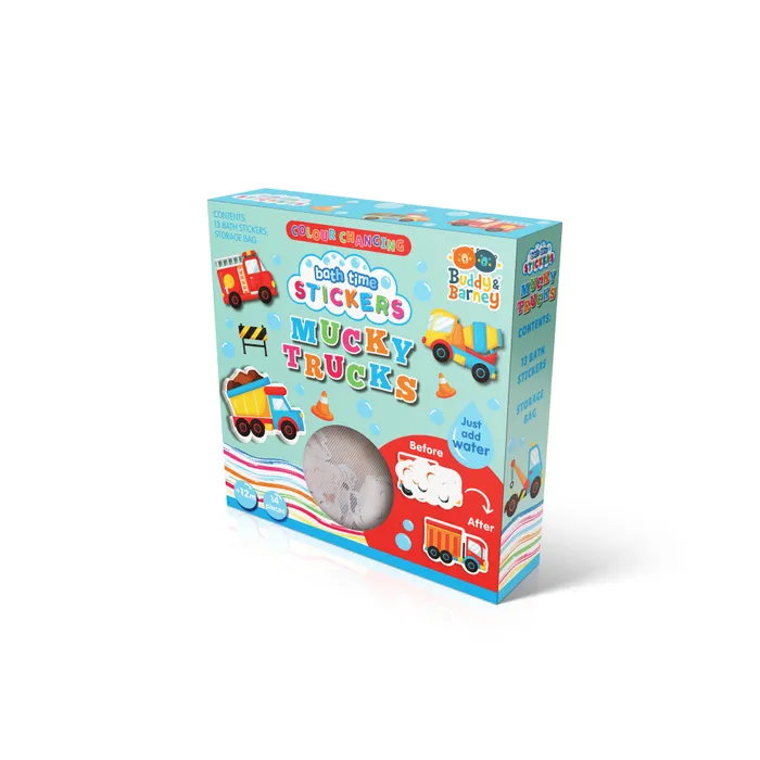 Buddy & Barney Colour Changing Bath Stickers - Mucky Trucks