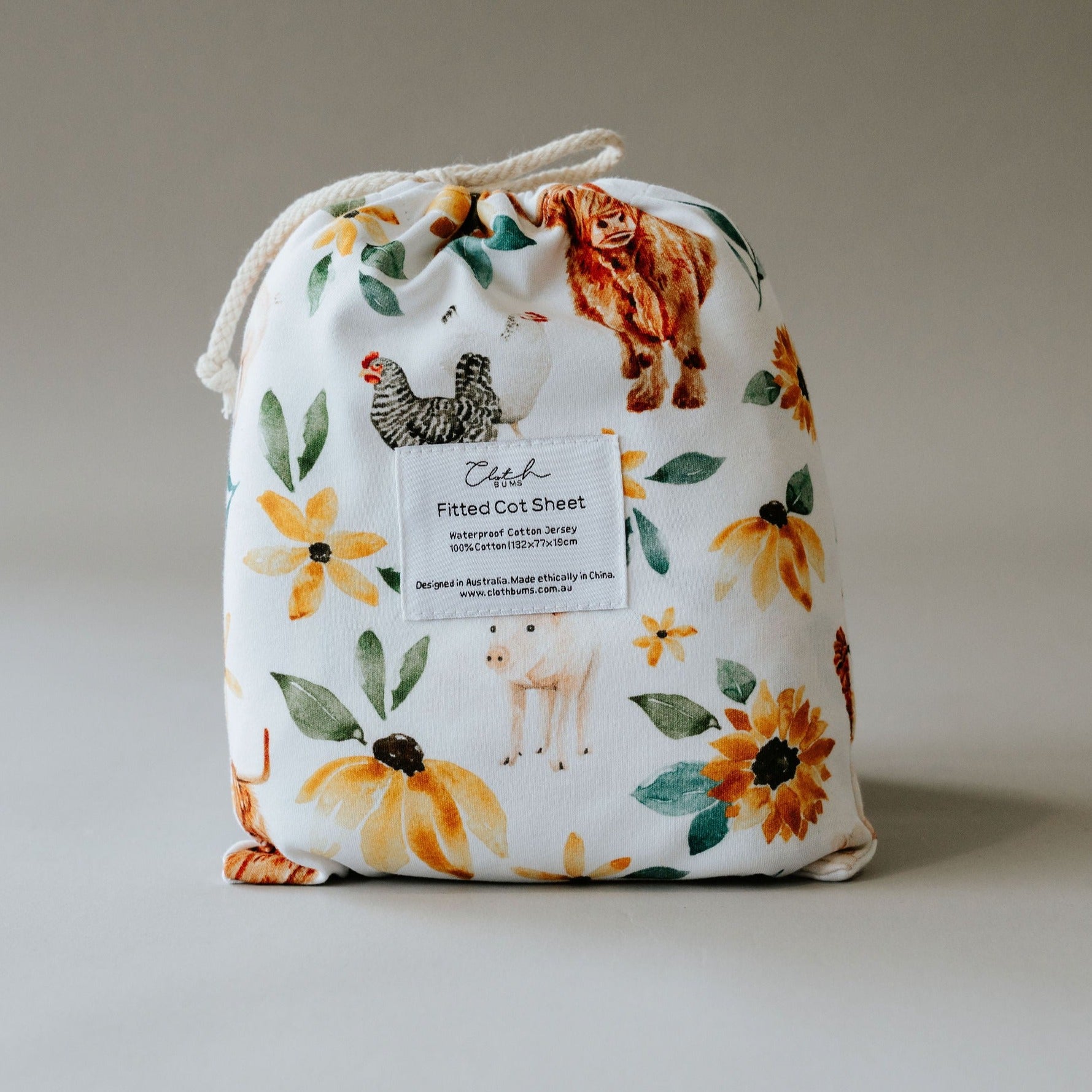 Cloth Bums Waterproof Cot Sheet, Homestead
