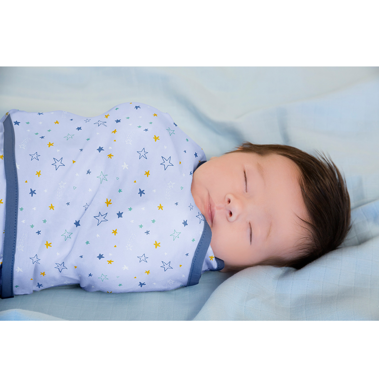 ClevaMama Swaddle to Sleep Blue (03m) Swaddles Baby Bunting AU