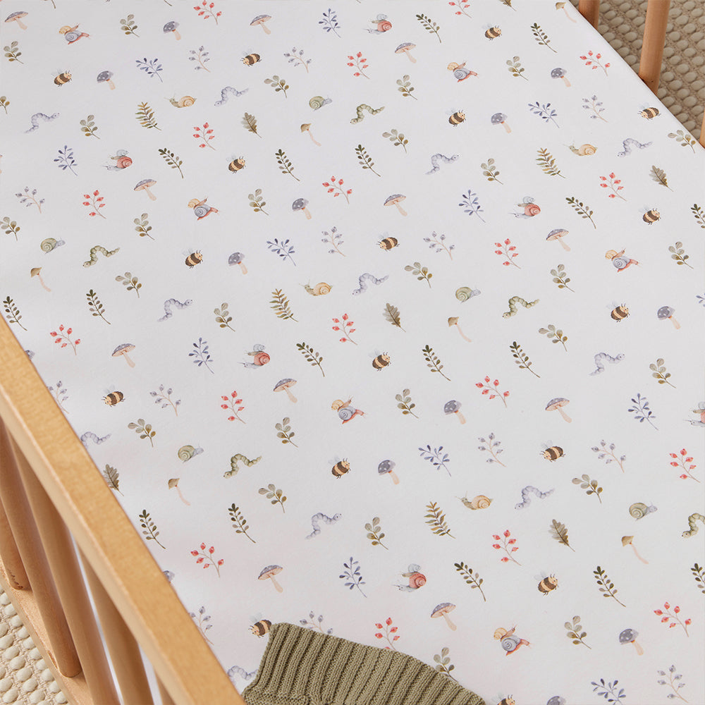 Snuggle Hunny Garden Friends Organic Fitted Cot Sheet