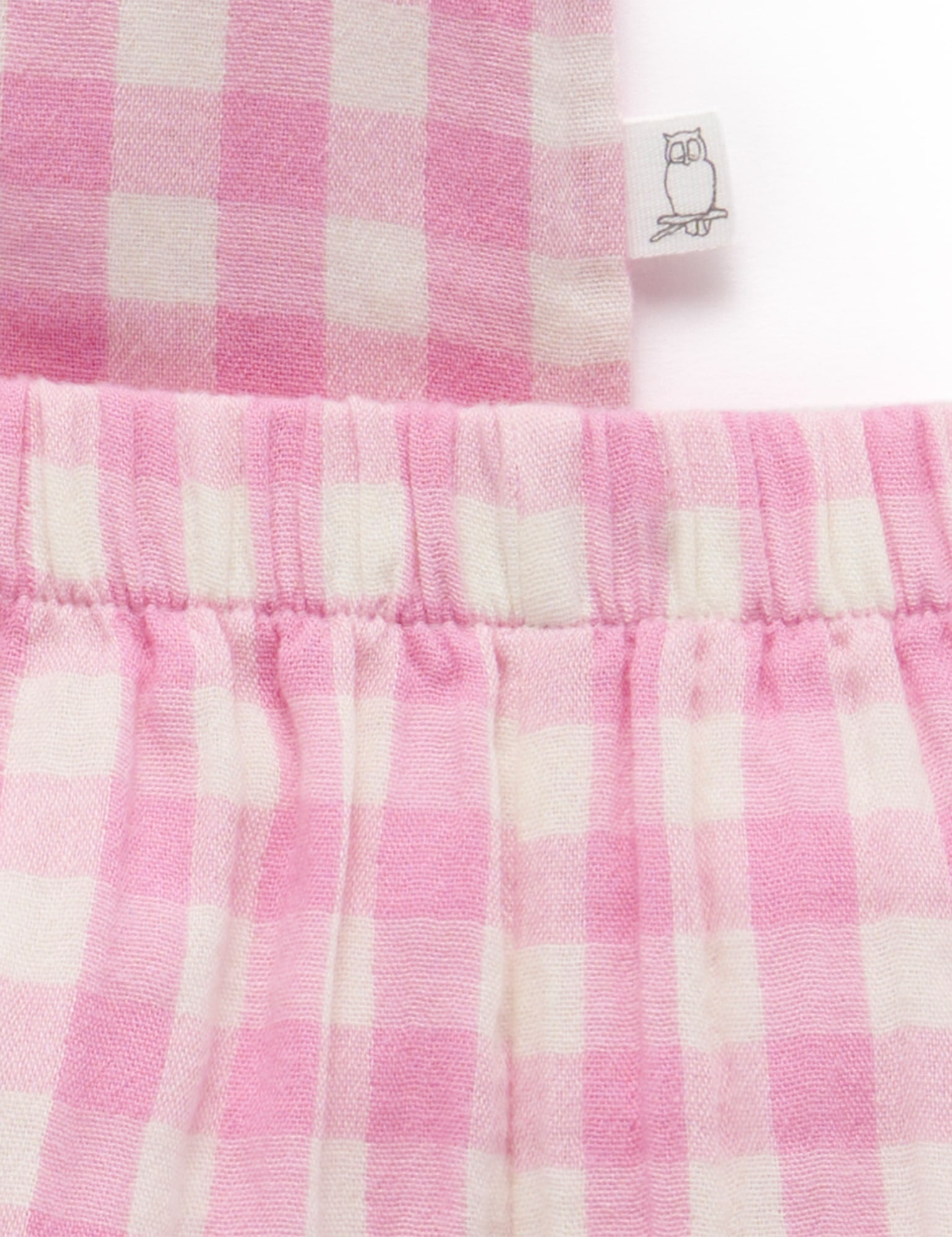 Purebaby Short Crinkle PJ Set Passionfruit Gingham Baby Clothes Sets