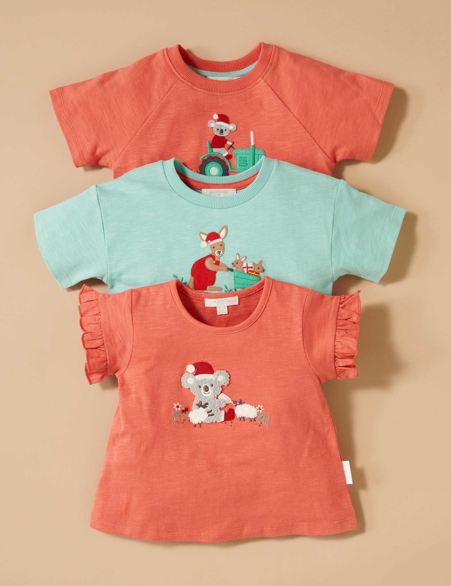 Purebaby Christmas Gifts T Shirt Mint Baby Short Sleeve Baby Bunting AU