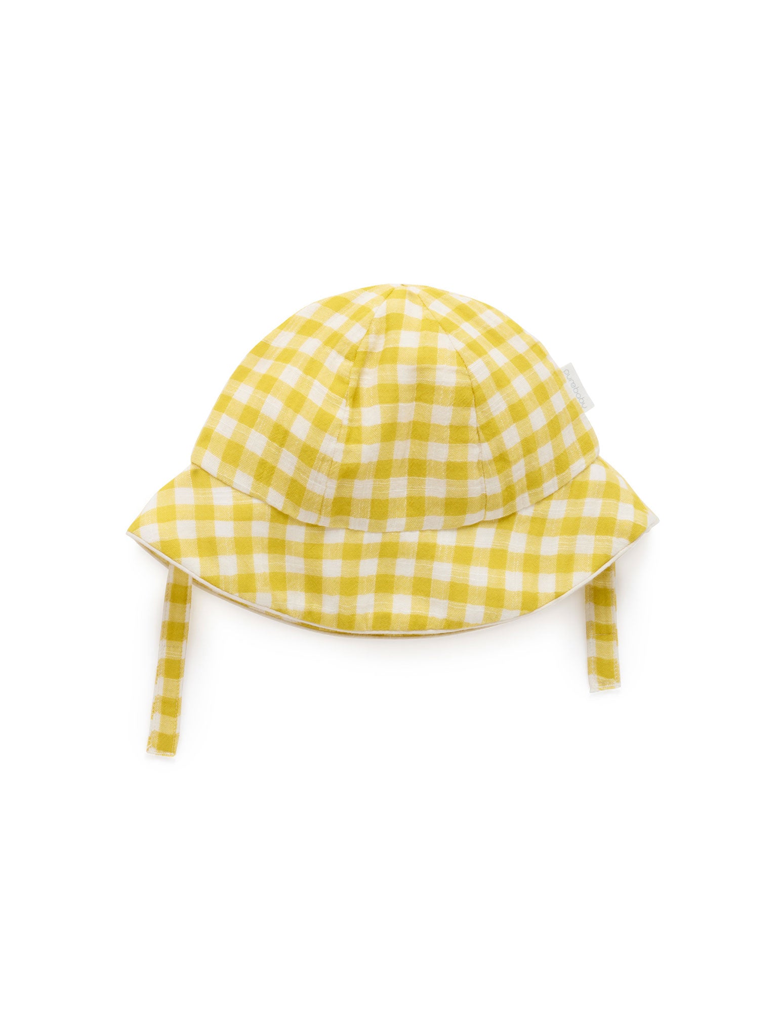 Purebaby Crinkle Hat Sunshine Gingham Hats Baby Bunting AU
