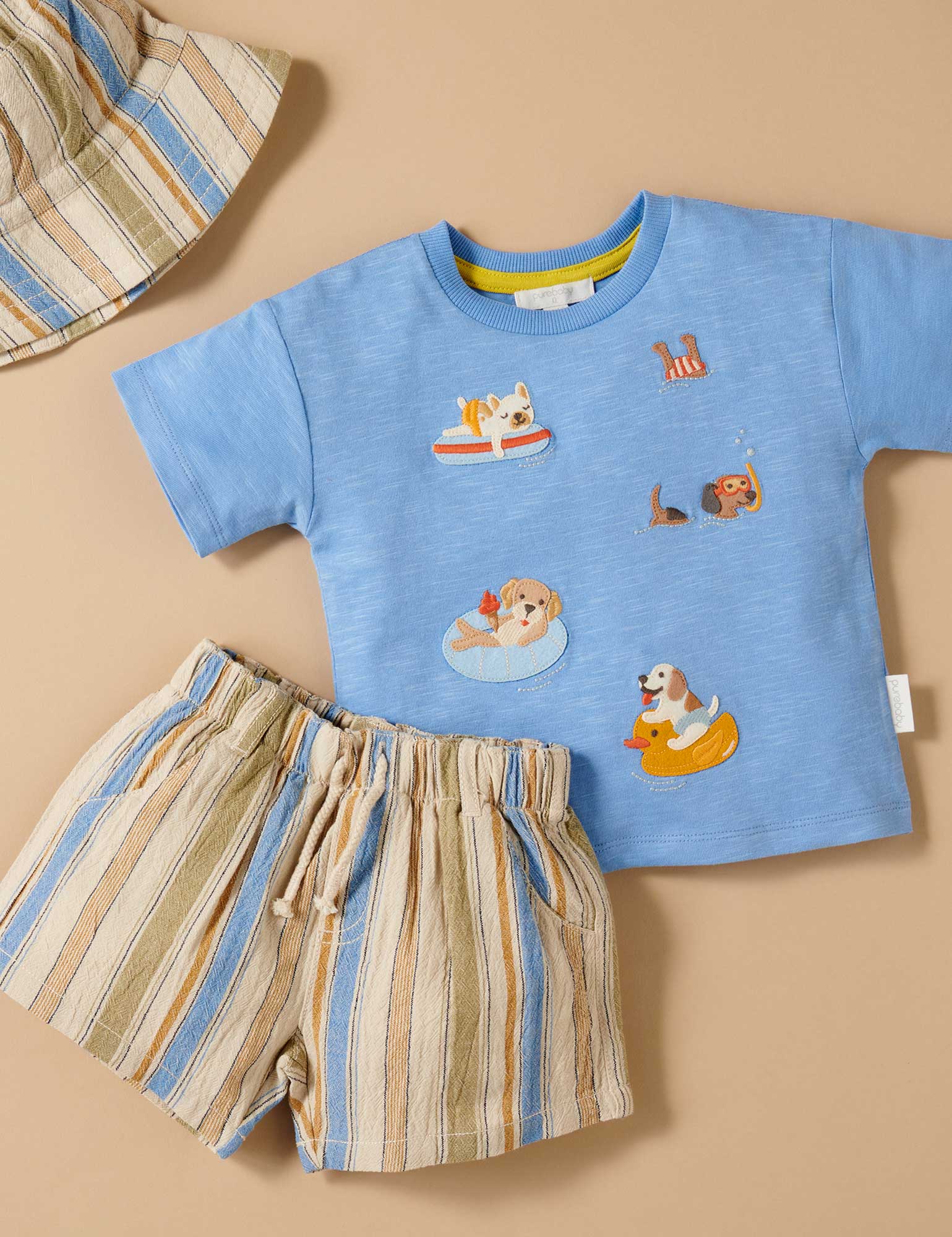 Purebaby Floating Puppies Set Ocean Baby Clothes Sets Baby Bunting AU