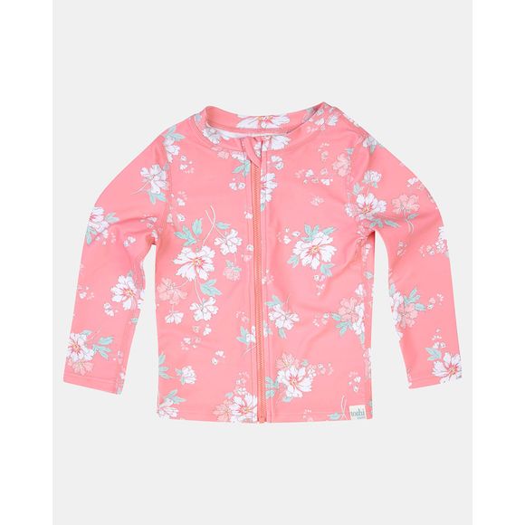 Toshi Swim Kids Rashie Longsleeve Full Zip Classic - Scarlet
