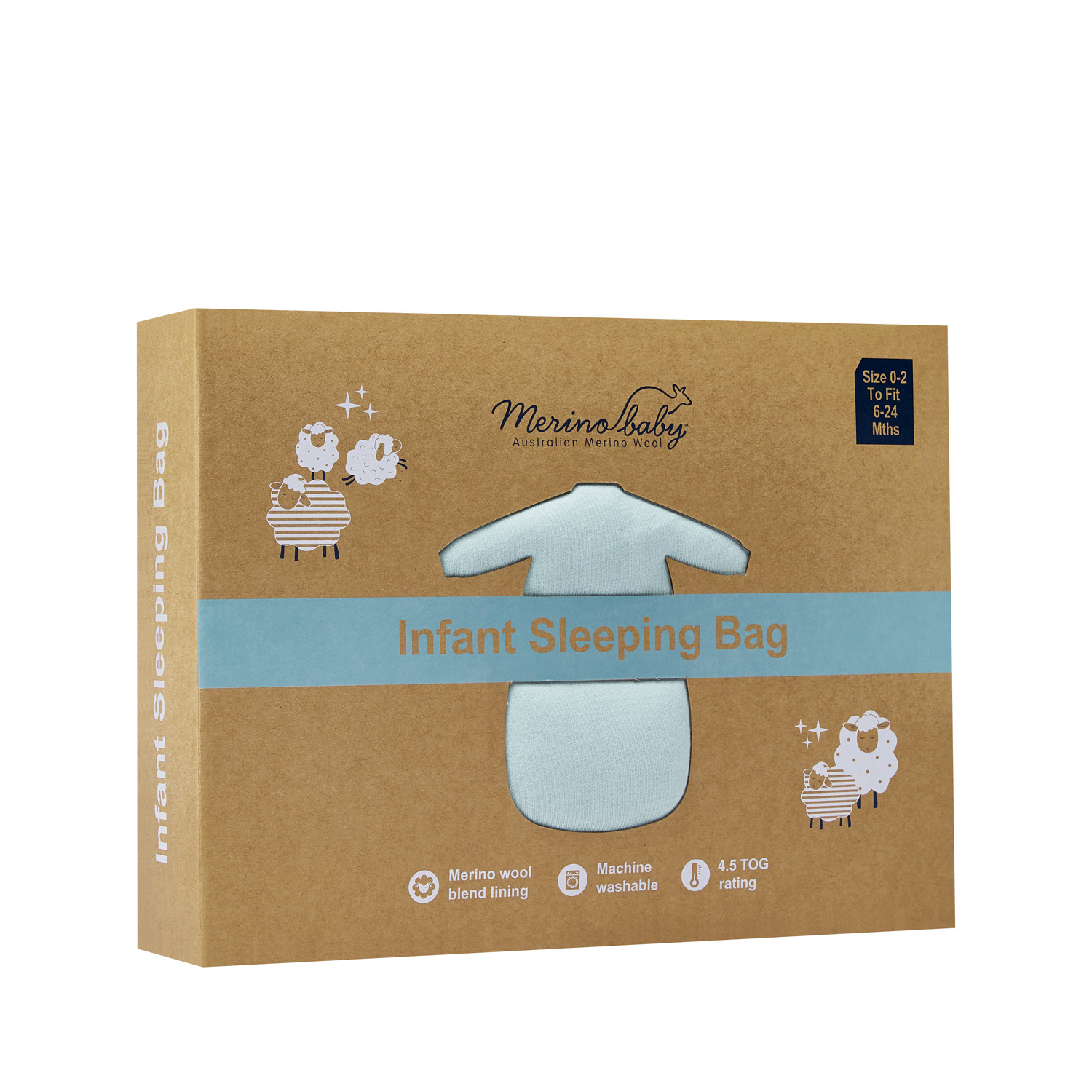 Merino Baby Infant Sleeping Bag Green Baby Bunting AU