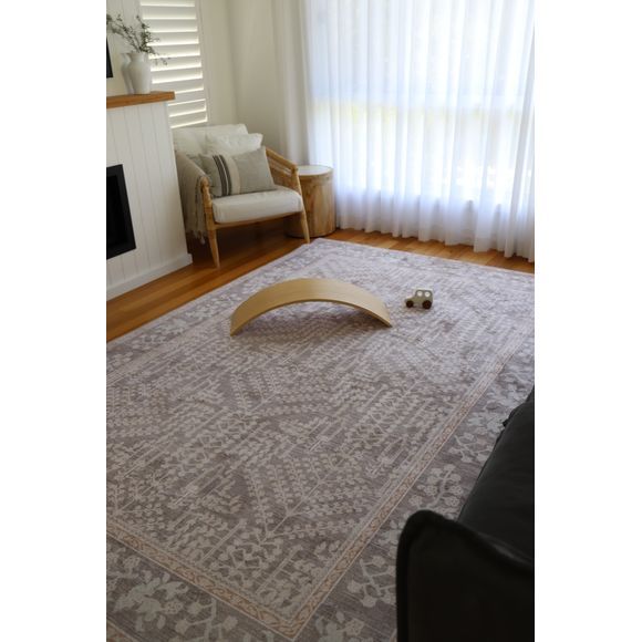 Miss Amara Vela Brown Grey Plush Rollie Pollie Playmat - 200cm x 140cm