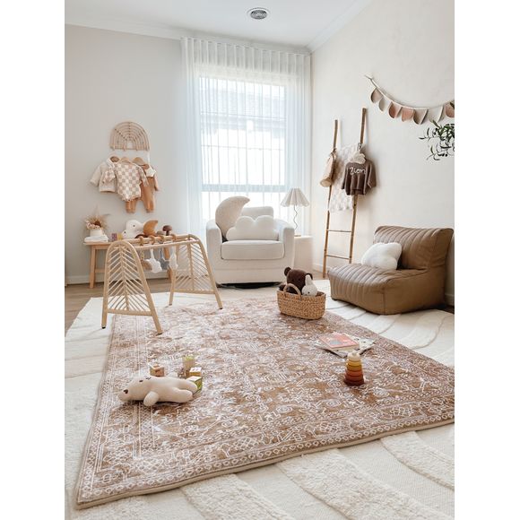 Miss Amara Tiki Brown Mustard Plush Rollie Pollie Playmat - 300cm x 200cm