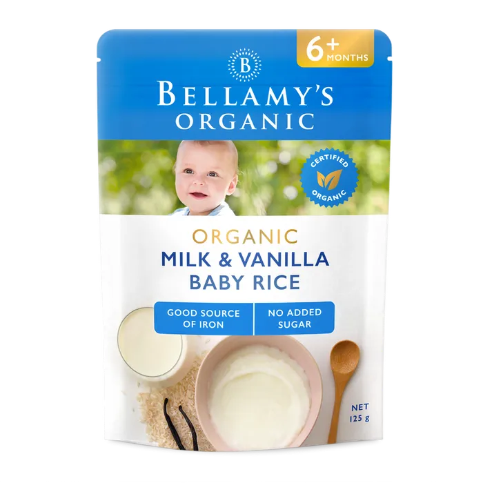Bellamy's Organic Milk & Vanilla Baby Rice - 125g