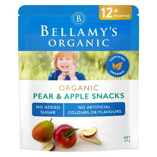 Bellamy's Organic Pear Apple Snacks 20g Baby Bunting AU
