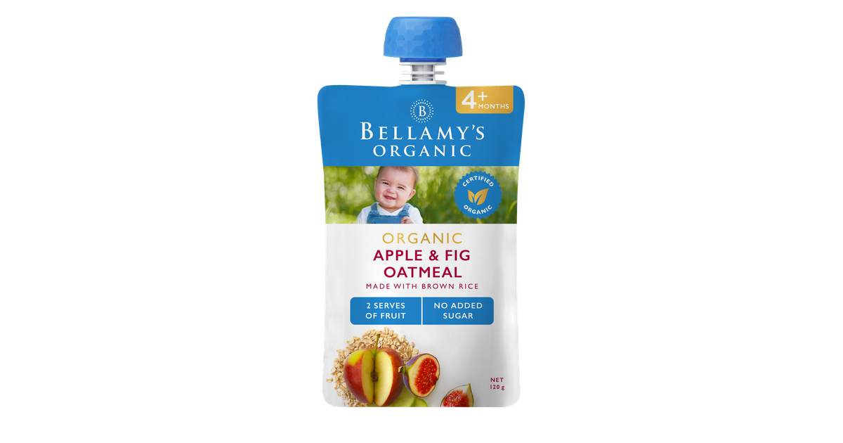 Bellamy's Organic Apple Fig Oatmeal 120g Baby Bunting AU