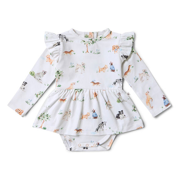 Snuggle Hunny Dog Park Long Sleeve Organic Dress