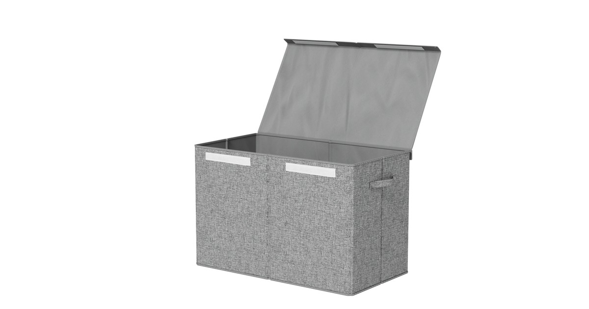 Keezi Large Toy Box Chest Storage with Flip-Top Lid Foldable Organizer Bins Grey main image 1