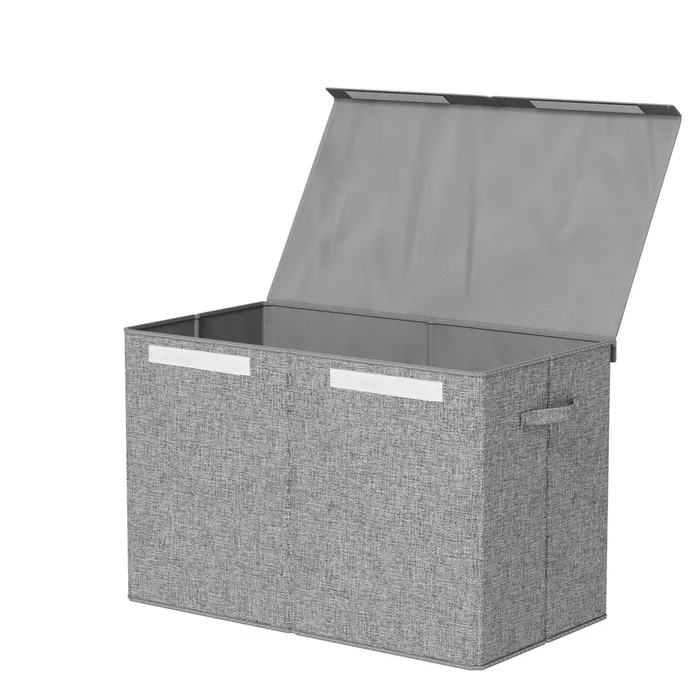 Keezi Large Toy Box with Flip-Top Lid Foldable Organizer - Grey