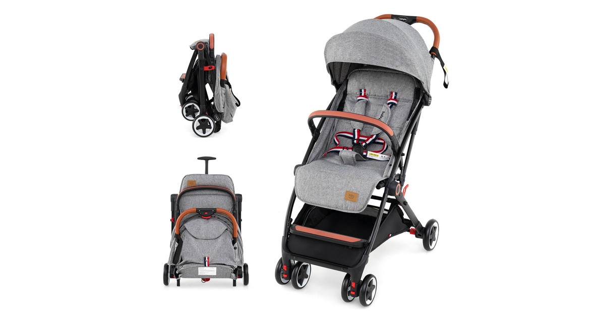 Baby Joy Portable and Adjustable Baby Metal Frame Stroller with