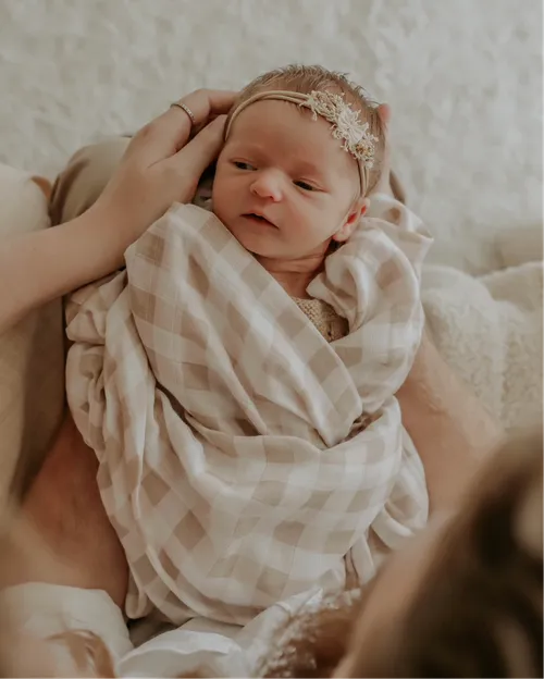 Tiny Blessings Swaddle Gingham Baby Bunting AU