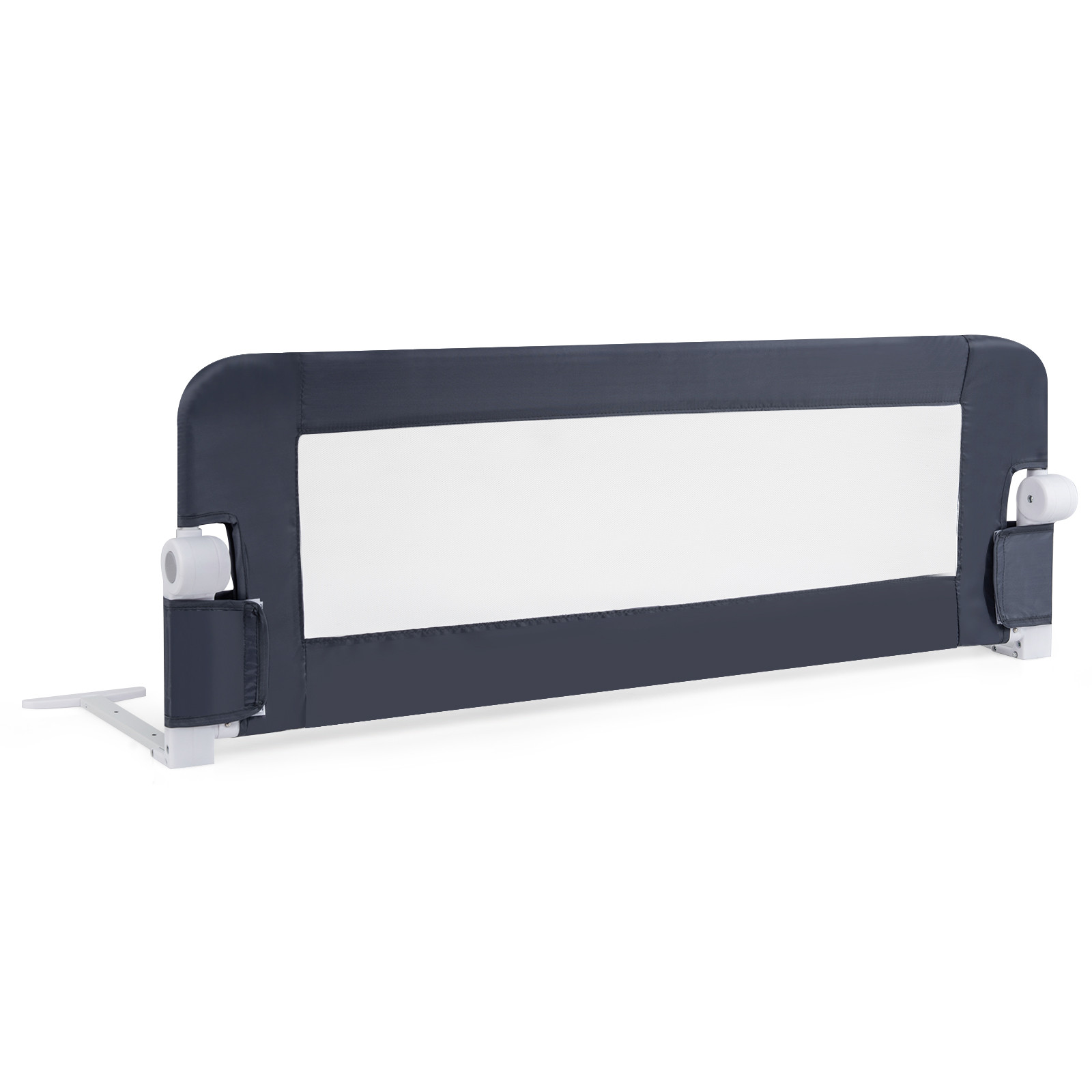 Baby Joy Folding Universal Bed Rail with Fixation Strap Grey, 120cm