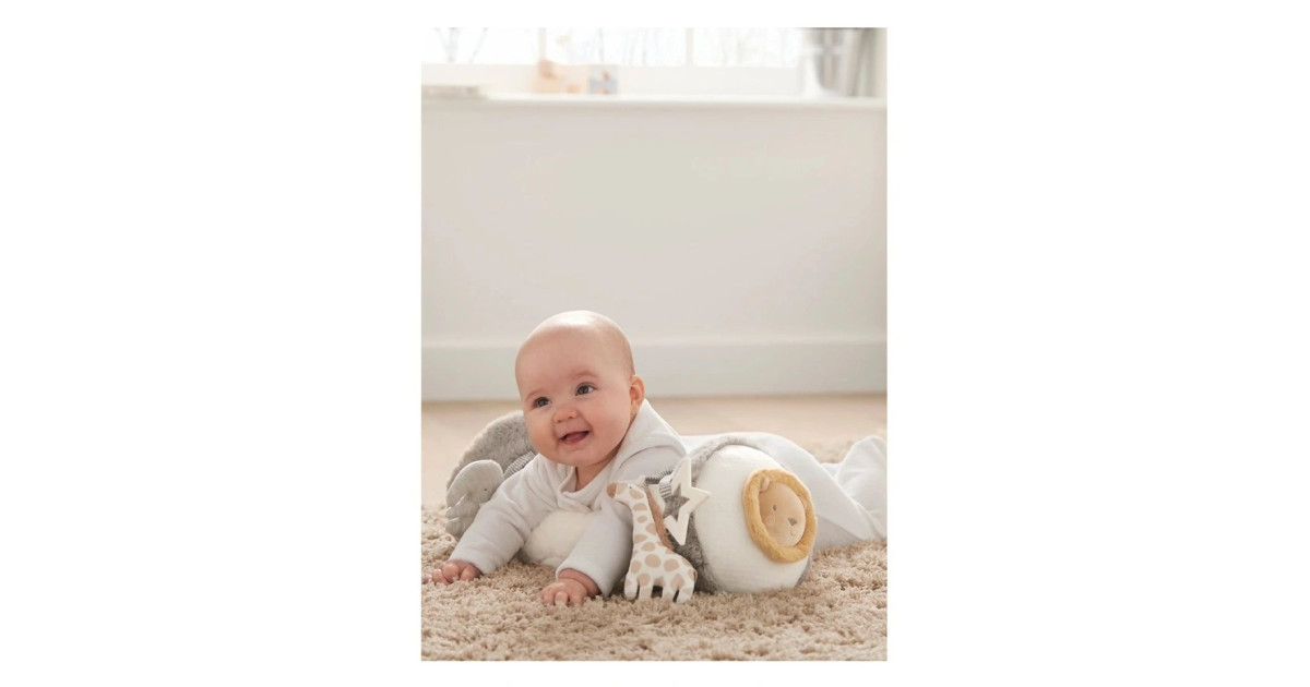 Mamas & Papas Tummy Time Roll -Welcome To The World Grey | Baby Bunting AU