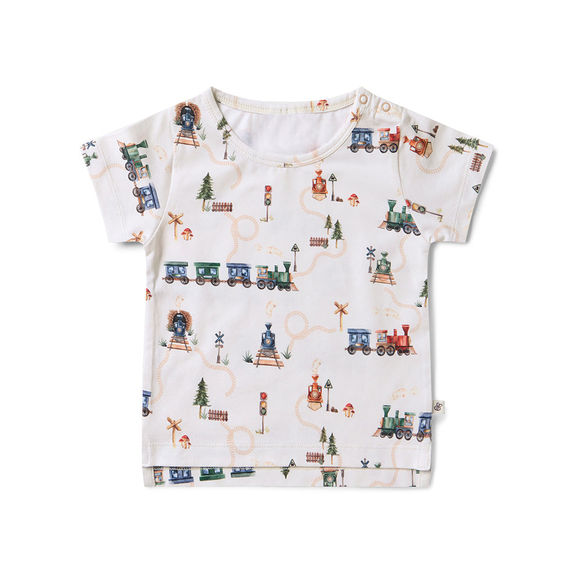 Snuggle Hunny Trains Organic T-Shirt