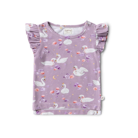 Snuggle Hunny Swan Lake Organic T-Shirt with Frill