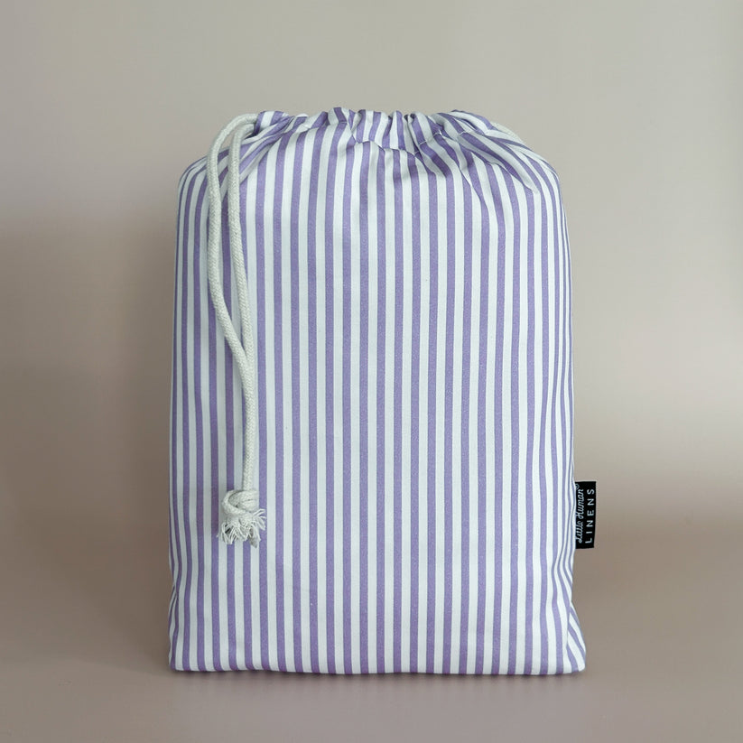 Little Human Linens Cot Waterproof Sheet, Purple Stripe