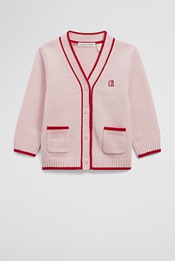 Country Road Baby Girl's Pocket Varsity Cardigan Mineral Pink