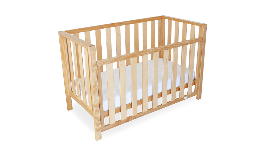 Babyhood Mali Compact Cot & Breathe Eze Cot Mattress, Beige