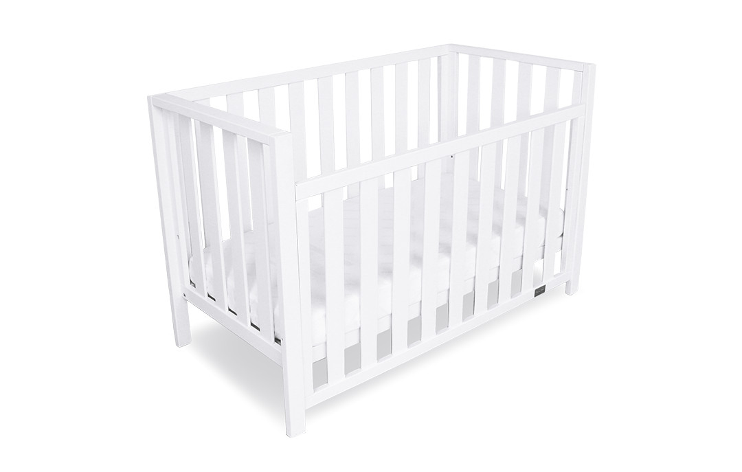 Babyhood Mali Compact Cot & Breathe Eze Cot Mattress, White