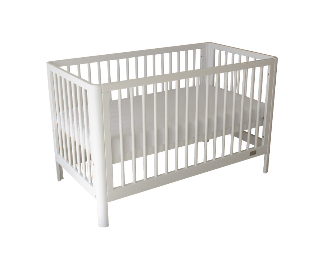 Babyhood Dune Cot & Breathe Eze Cot Mattress, White